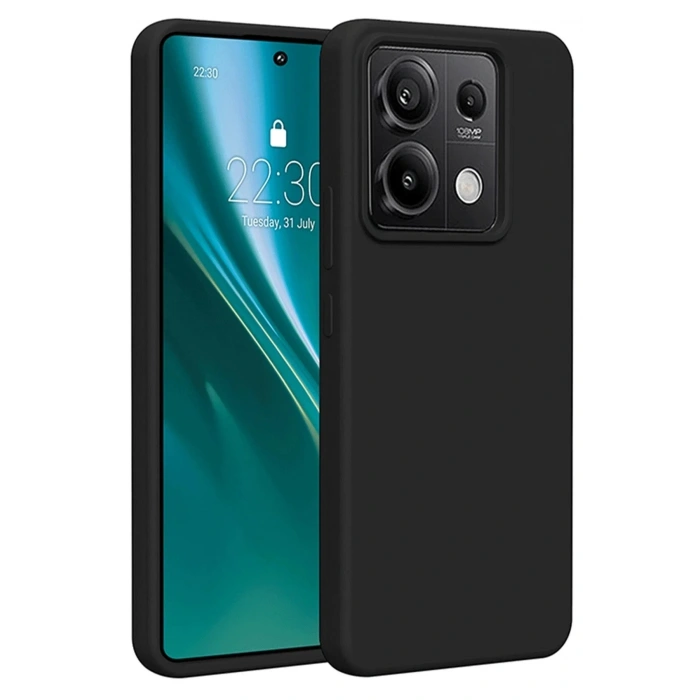 Mey İthalat®   Redmi Note 13 4G Kılıf First Silikon - Siyah