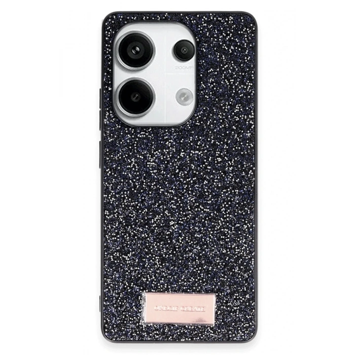 Mey İthalat®   Redmi Note 13 Pro 4G Bright Simli Kapak - Siyah