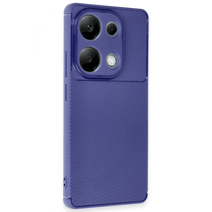 Mey İthalat®   Redmi Note 13 Pro 4G Kılıf Auto Focus Karbon Kapak - Lacivert
