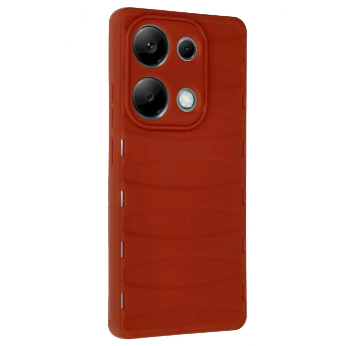 Mey İthalat®   Redmi Note 13 Pro 4G Kılıf Bibercas Silikon Kapak - Kırmızı