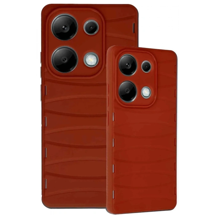 Mey İthalat®   Redmi Note 13 Pro 4G Kılıf Bibercas Silikon Kapak - Kırmızı