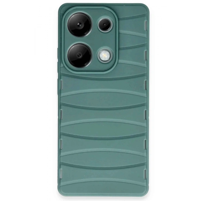 Mey İthalat®   Redmi Note 13 Pro 4G Kılıf Bibercas Silikon Kapak - Koyu Yeşil