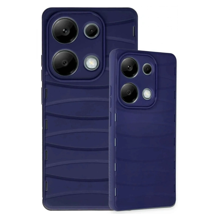 Mey İthalat®   Redmi Note 13 Pro 4G Kılıf Bibercas Silikon Kapak - Lacivert