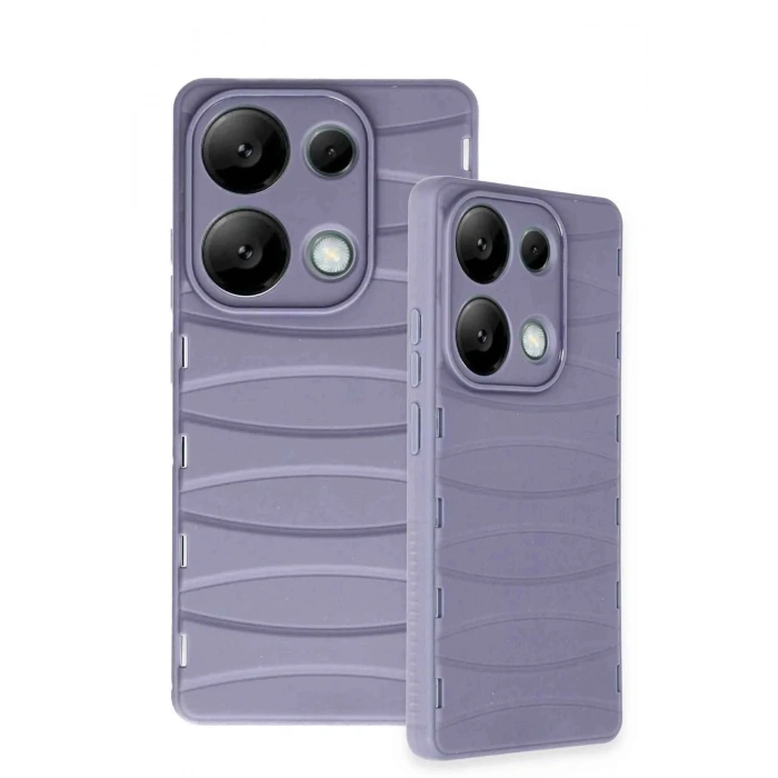 Mey İthalat®   Redmi Note 13 Pro 4G Kılıf Bibercas Silikon Kapak - Lila