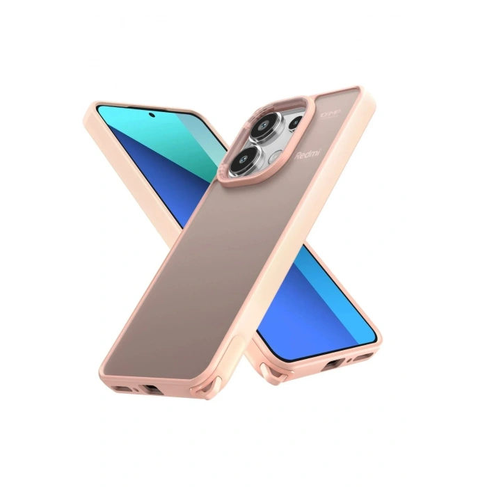 Mey İthalat®   Redmi Note 13 Pro 4G Kılıf Elegant Kapak - Pudra