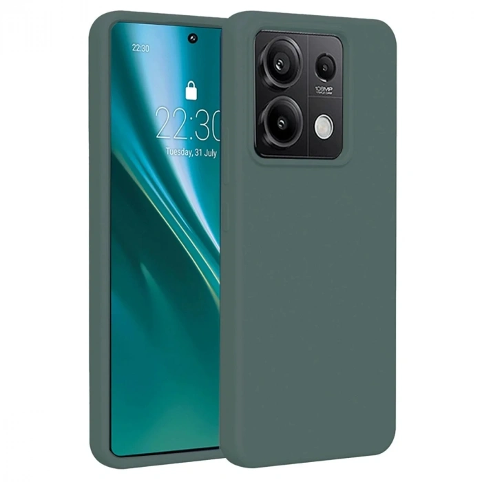 Mey İthalat®   Redmi Note 13 Pro 4G Kılıf First Silikon - Koyu Yeşil