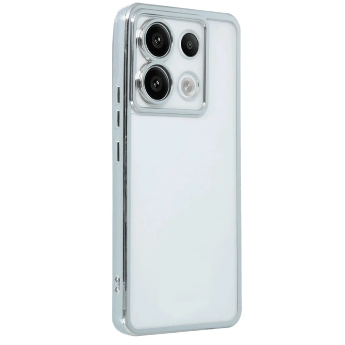 Mey İthalat®   Redmi Note 13 Pro 4G Kılıf  Lensli Silikon - Gümüş