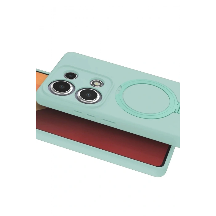 Mey İthalat®   Redmi Note 13 Pro 4G Regal Magsafe Standlı Kapak - Su Yeşili