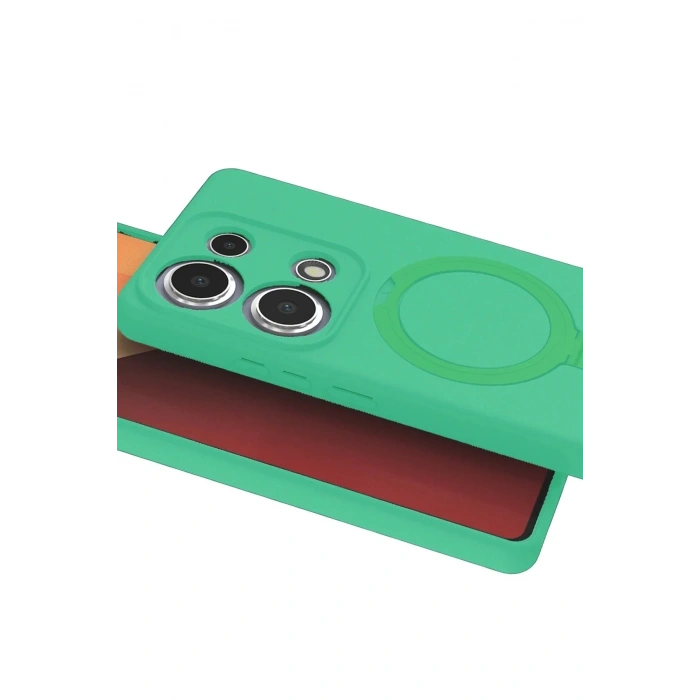 Mey İthalat®   Redmi Note 13 Pro 4G Regal Magsafe Standlı Kapak - Yeşil