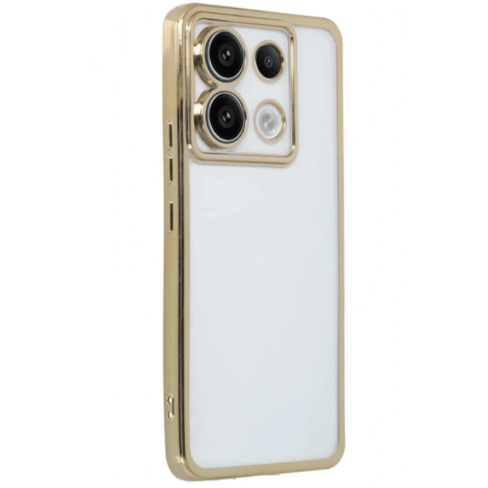 Mey İthalat®   Redmi Note 13 Pro 5G Kılıf  Lensli Silikon - Gold