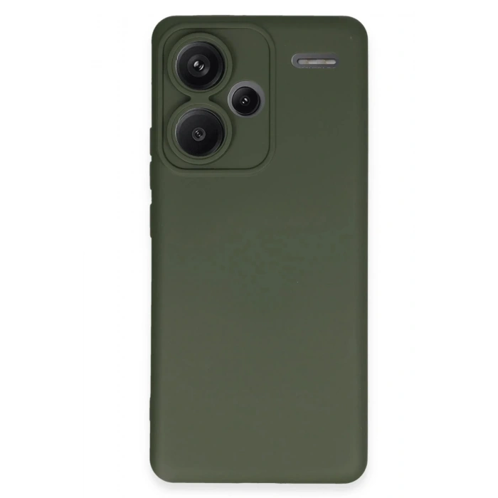 Mey İthalat®   Redmi Note 13 Pro Plus Kılıf Nano içi Kadife Silikon - Koyu Yeşil
