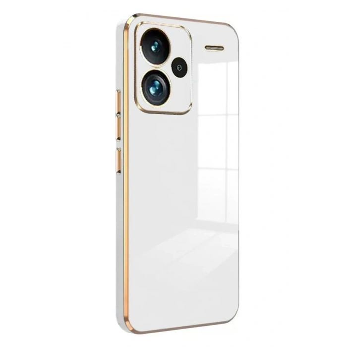 Mey İthalat®   Redmi Note 13 Pro Plus Kılıf Volet Silikon - Beyaz