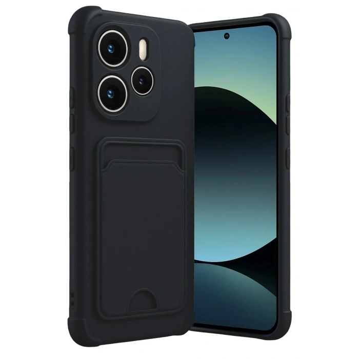 Mey İthalat®   Redmi Note 14 4G Kelvin Kartvizitli Silikon - Siyah