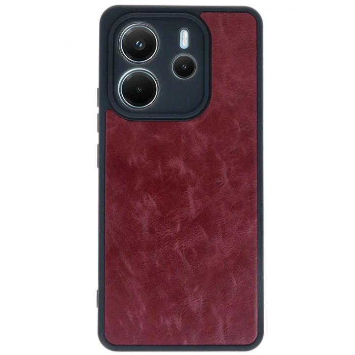 Mey İthalat®   Redmi Note 14 4G Kılıf Aras Deri Kapak - Bordo