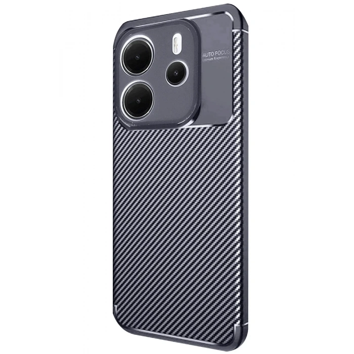 Mey İthalat®   Redmi Note 14 4G Kılıf Auto Focus Karbon Kapak - Lacivert