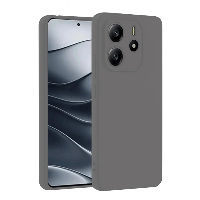 Mey İthalat®   Redmi Note 14 4G Kılıf First Silikon - Gri