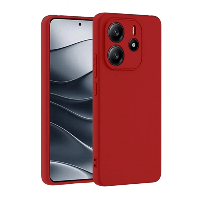 Mey İthalat®   Redmi Note 14 4G Kılıf First Silikon - Kırmızı