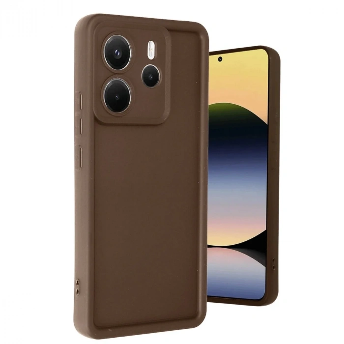 Mey İthalat®   Redmi Note 14 4G Kılıf Viera Silikon - Kahverengi