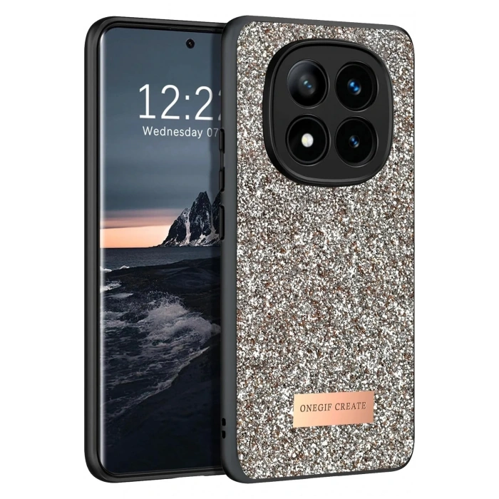 Mey İthalat®   Redmi Note 14 Pro 4G Bright Simli Kapak - Gold