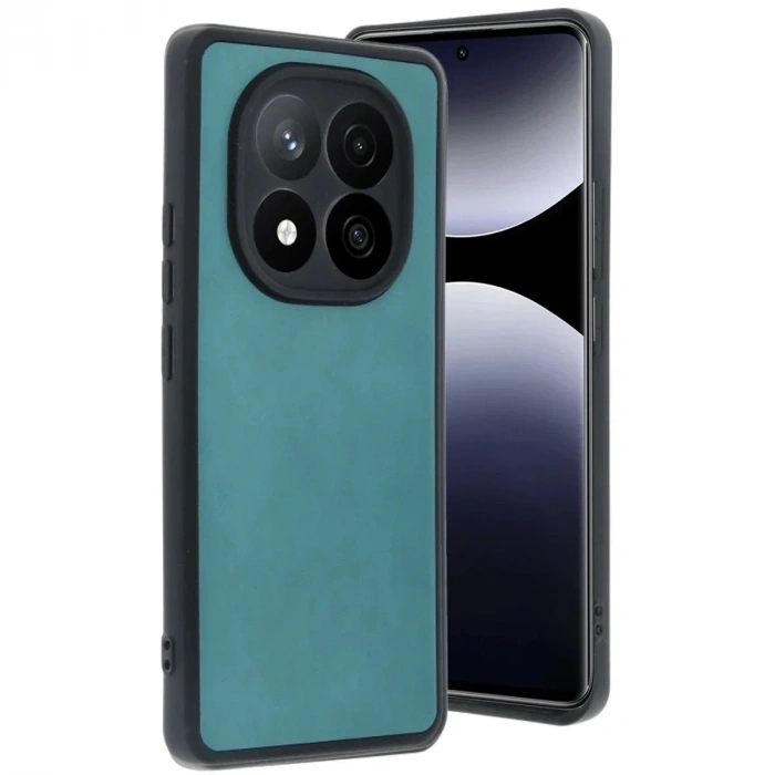 Mey İthalat®   Redmi Note 14 Pro 4G Kılıf Aras Deri Kapak - Açık Yeşil
