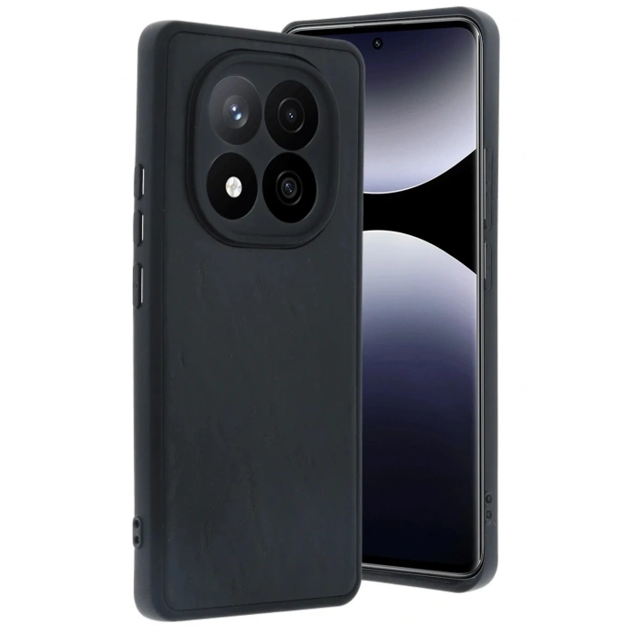 Mey İthalat®   Redmi Note 14 Pro 4G Kılıf Aras Deri Kapak - Siyah
