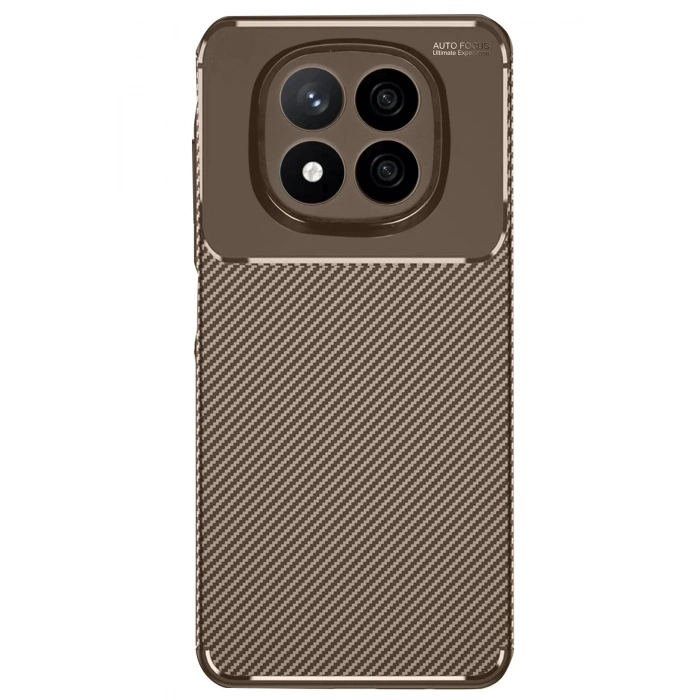 Mey İthalat®   Redmi Note 14 Pro 4G Kılıf Auto Focus Karbon Kapak - Kahverengi