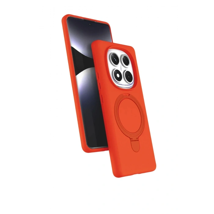 Mey İthalat®   Redmi Note 14 Pro 4G Regal Magsafe Standlı Kapak - Turuncu