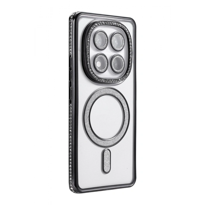 Mey İthalat®   Redmi Note 14 Pro 5G Joke Simli Magneticsafe Kılıf - Siyah