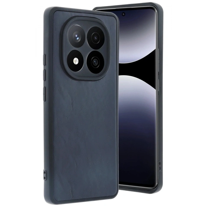 Mey İthalat®   Redmi Note 14 Pro 5G Kılıf Aras Deri Kapak - Lacivert