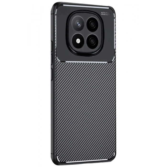 Mey İthalat®   Redmi Note 14 Pro 5G Kılıf Auto Focus Karbon Kapak - Siyah