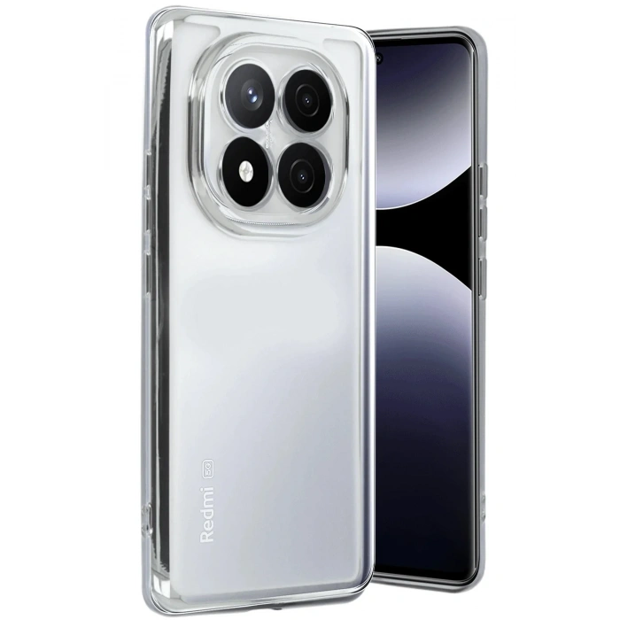 Mey İthalat®   Redmi Note 14 Pro 5G Kılıf  Lensli Silikon - Gümüş