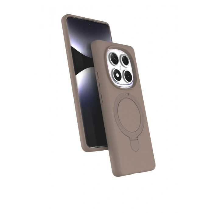 Mey İthalat®   Redmi Note 14 Pro 5G Regal Magsafe Standlı Kapak - Çöl Titanyum
