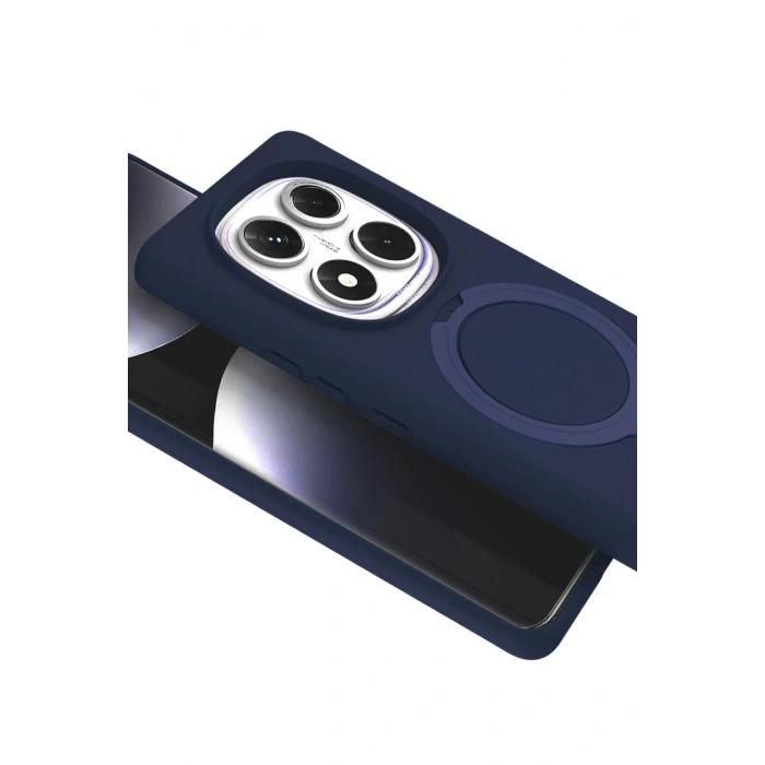 Mey İthalat®   Redmi Note 14 Pro 5G Regal Magsafe Standlı Kapak - Lacivert