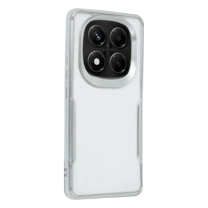 Mey İthalat®   Redmi Note 14 Pro Plus Kılıf Boyi Silikon Kapak - Gümüş