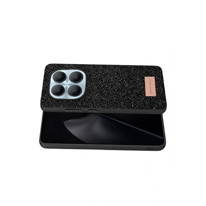 Mey İthalat®   Redmi Note 15 Pro 5G Bright Simli Kapak - Siyah