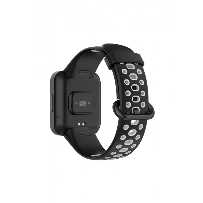 Mey İthalat®   Redmi Watch 2 Spor Delikli Kordon - Siyah-Gri
