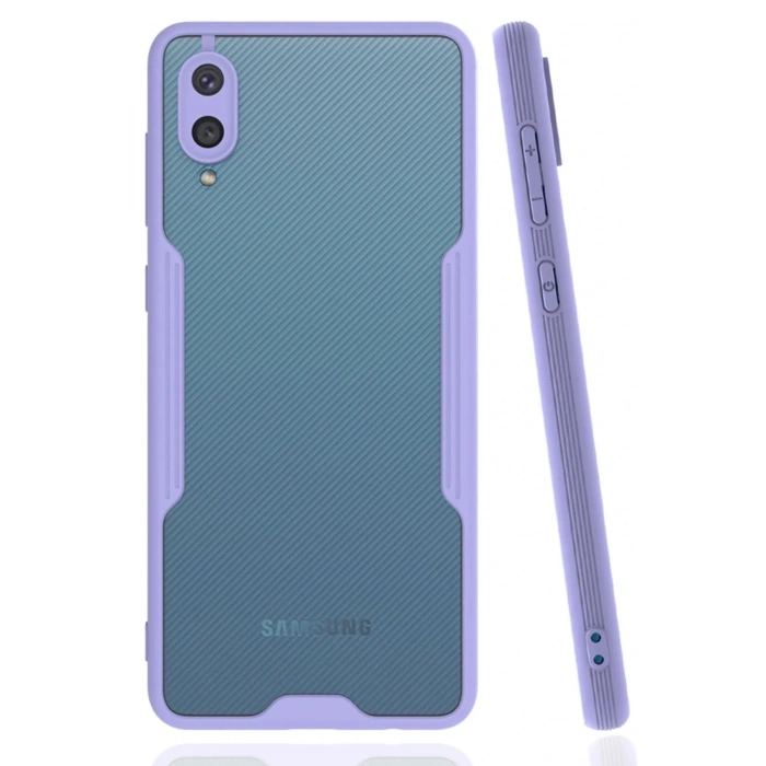 Mey İthalat®  Samsung Galaxy A02 Kılıf Platin Silikon - Lila