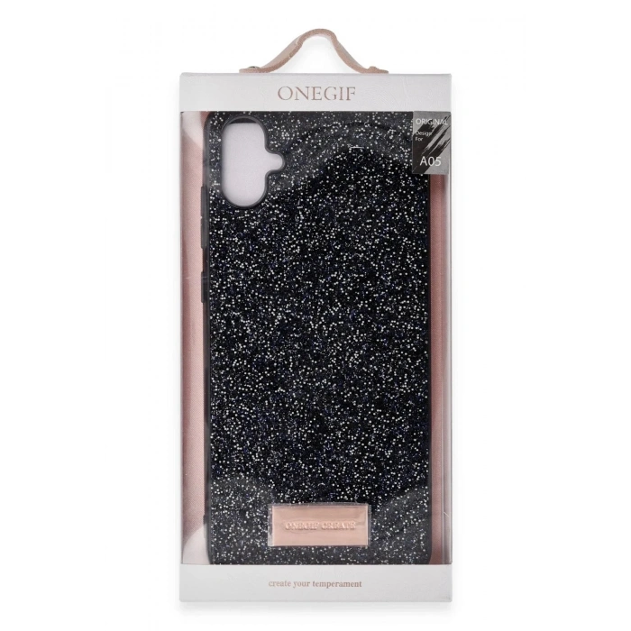 Mey İthalat®  Samsung Galaxy A05 Bright Simli Kapak - Siyah