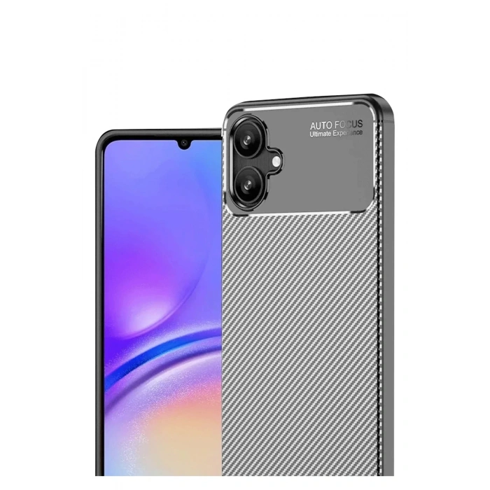 Mey İthalat®  Samsung Galaxy A06 Kılıf Auto Focus Karbon Kapak - Gri
