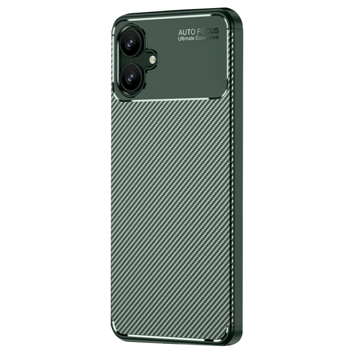 Mey İthalat®  Samsung Galaxy A06 Kılıf Auto Focus Karbon Kapak - Koyu Yeşil