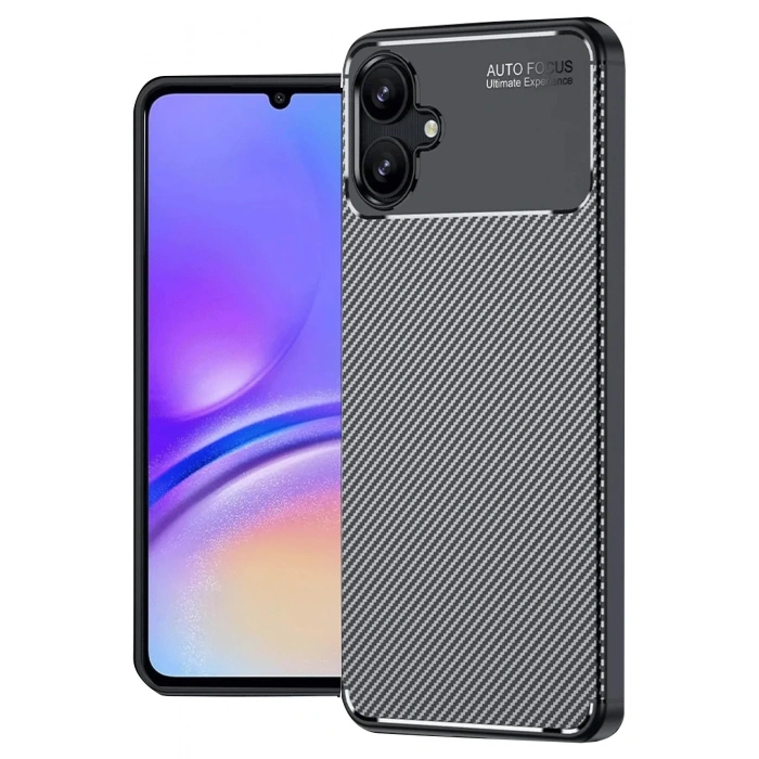 Mey İthalat®  Samsung Galaxy A06 Kılıf Auto Focus Karbon Kapak - Siyah