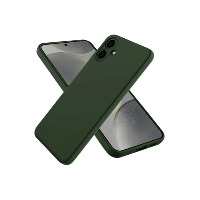 Mey İthalat®  Samsung Galaxy A06 Kılıf First Silikon - Koyu Yeşil