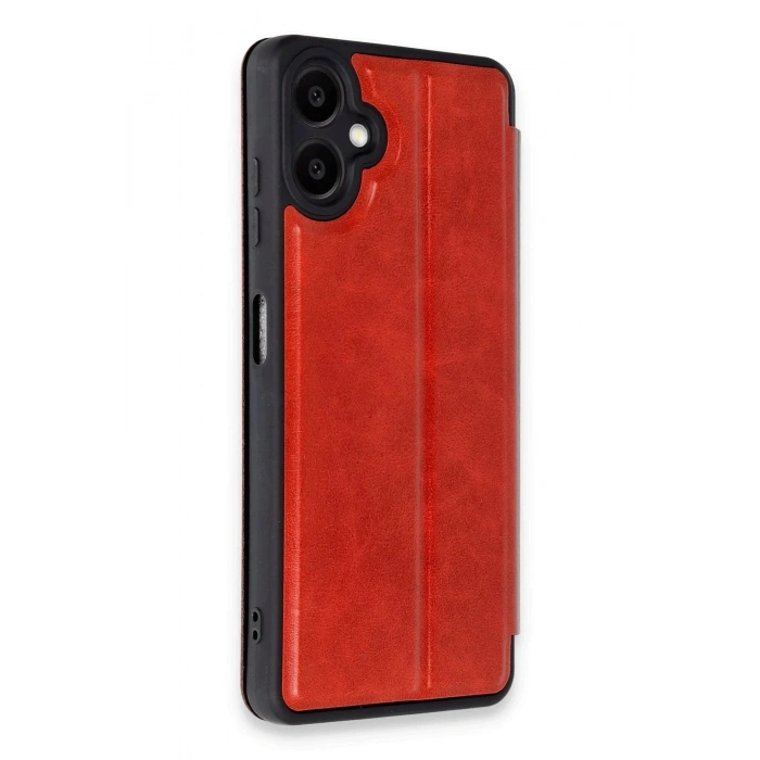 Mey İthalat®  Samsung Galaxy A06 Kılıf Flip Cover - Kırmızı