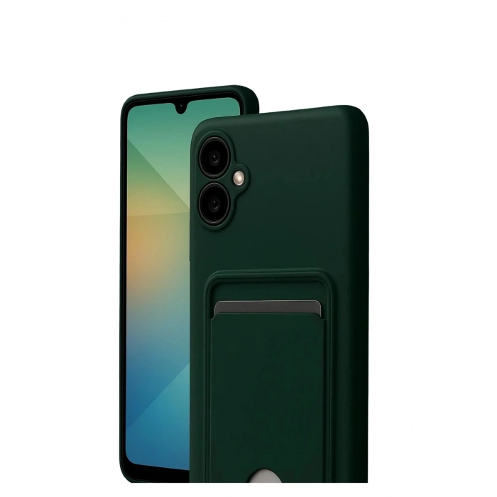 Mey İthalat®  Samsung Galaxy A07 4G Kelvin Kartvizitli Silikon - Koyu Yeşil