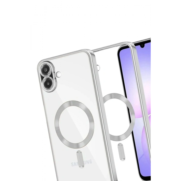 Mey İthalat®  Samsung Galaxy A07 4G Kross Magneticsafe Kapak - Gümüş