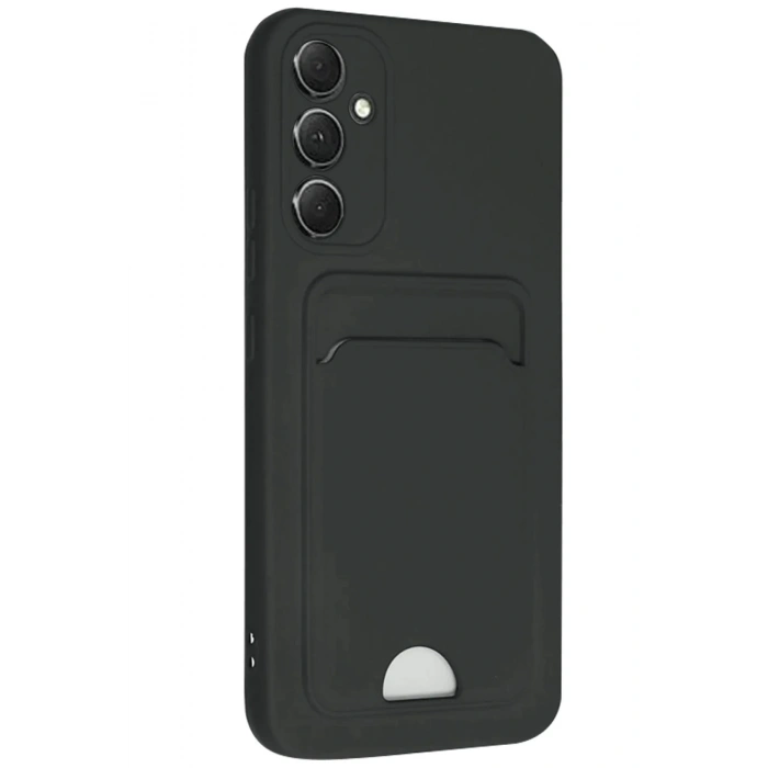 Mey İthalat®  Samsung Galaxy A16 5G Kılıf Kelvin Kartvizitli Silikon - Siyah