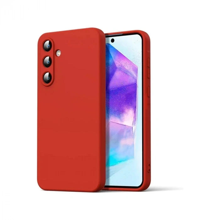 Mey İthalat®  Samsung Galaxy A16 5G Kılıf Nano içi Kadife Silikon - Kırmızı