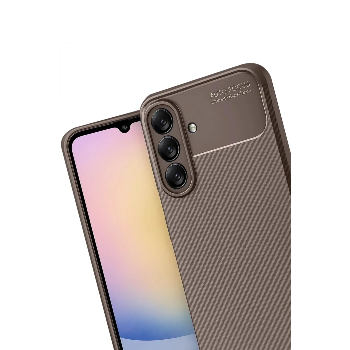 Mey İthalat®  Samsung Galaxy A17 5G Auto Focus Karbon Kapak - Kahverengi