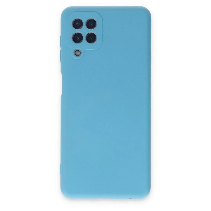 Mey İthalat®  Samsung Galaxy A22 Kılıf Nano içi Kadife Silikon - Mavi