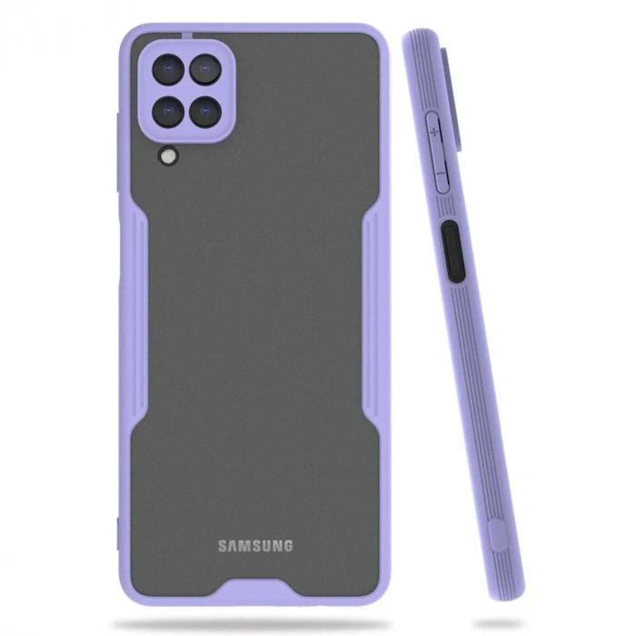 Mey İthalat®  Samsung Galaxy A22 Kılıf Platin Silikon - Lila